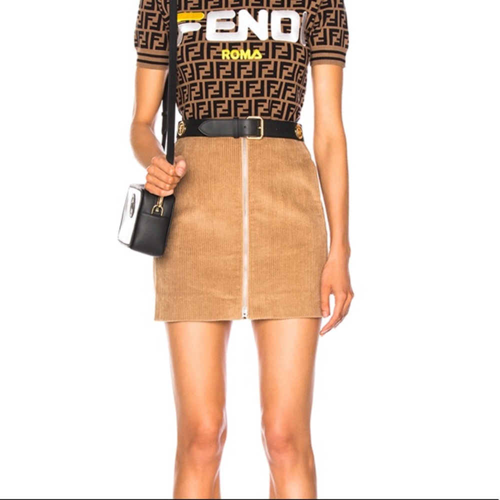 rag & bone Camel Corduroy Mini Skirt